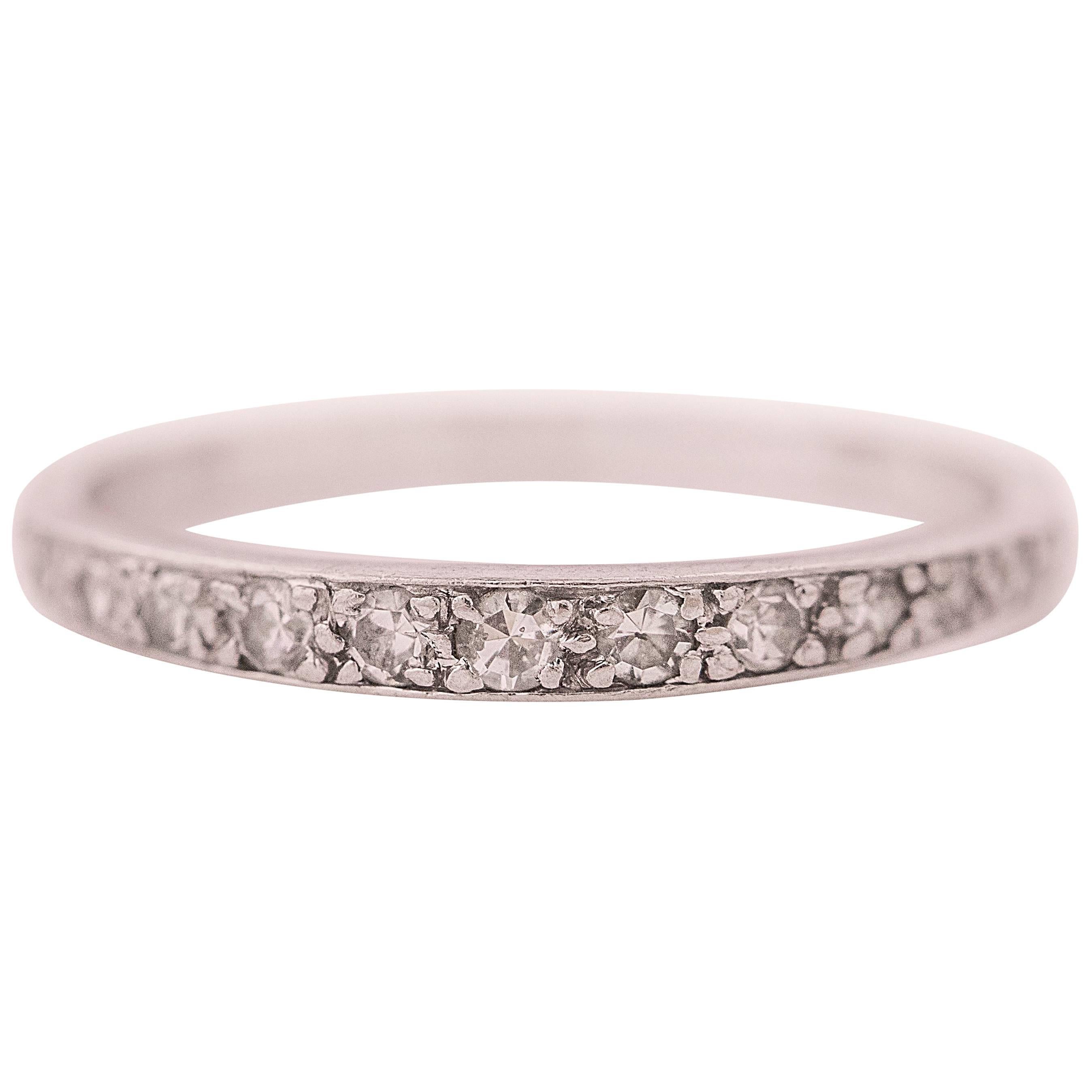 1920s Art Deco 0.15 Carat Diamond Platinum Eternity Band