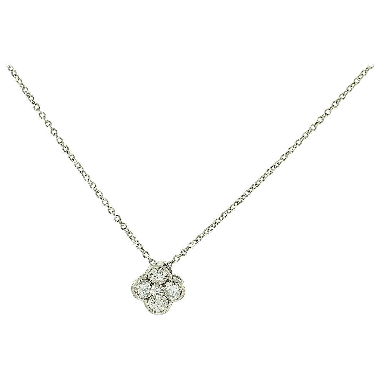 Gumuchian Diamond Flower Necklace For Sale