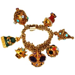Vintage Fabulous Collection of One of a Kind Neo Etruscan Charms on Bracelet