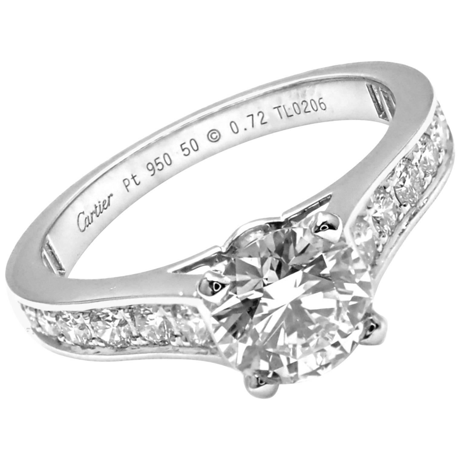Cartier Diamond Platinum Engagement Solitaire Ring
