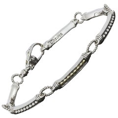 Used Lagos Caviar Superfine Silver and Gold Line Bracelet