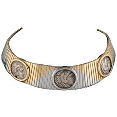 Tubogaz Chocker in Yellow and Grey Gold with Hellenistique Coin