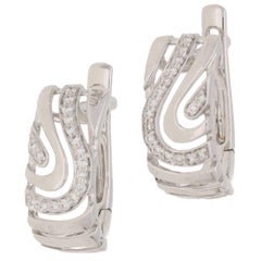 Pierced Gold Openwork Diamond Hoop Earrings