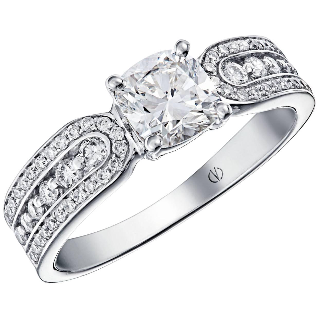 Versicolor White Gold Diamond Ring For Sale