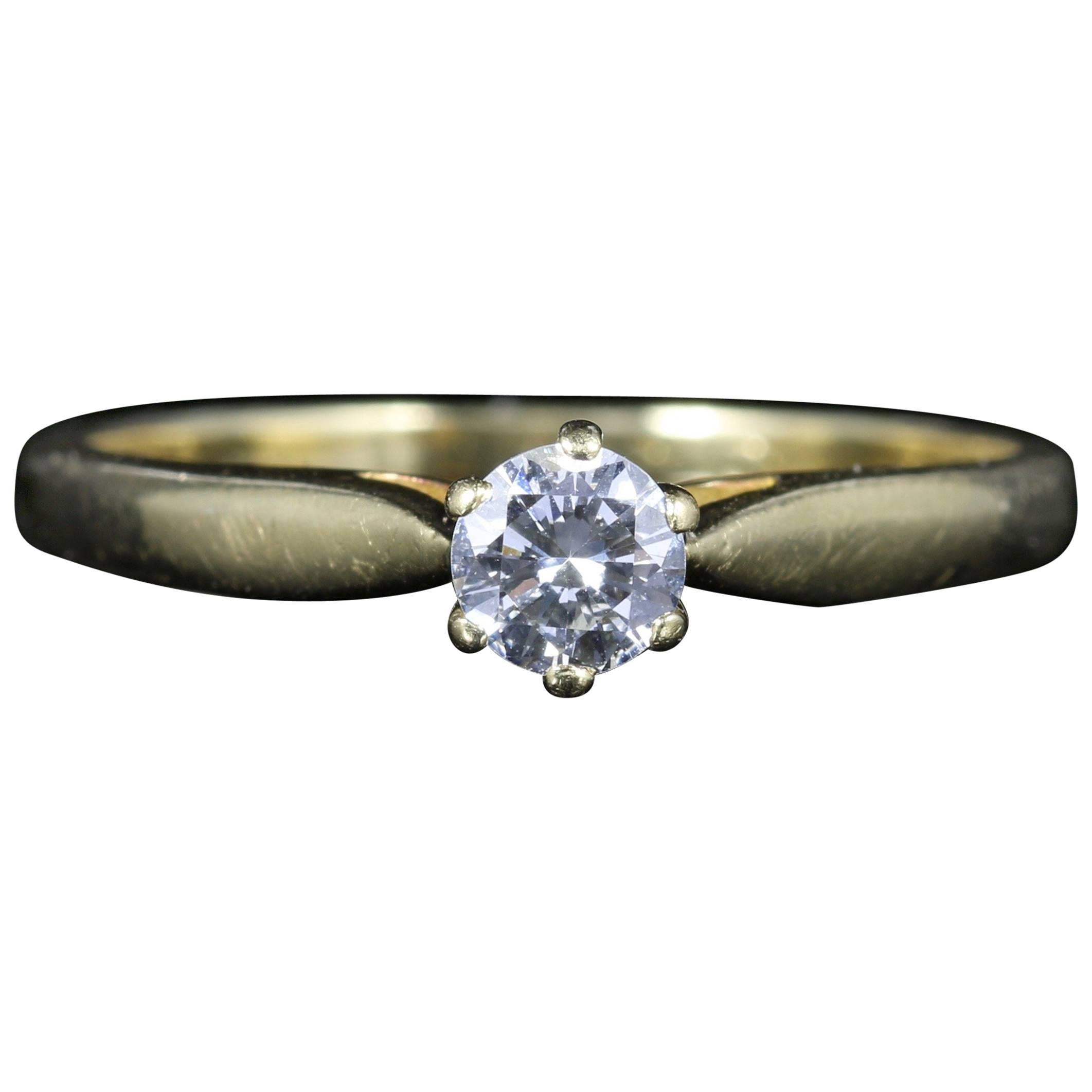 Antique Victorian Diamond Solitaire Engagement Ring, circa 1900