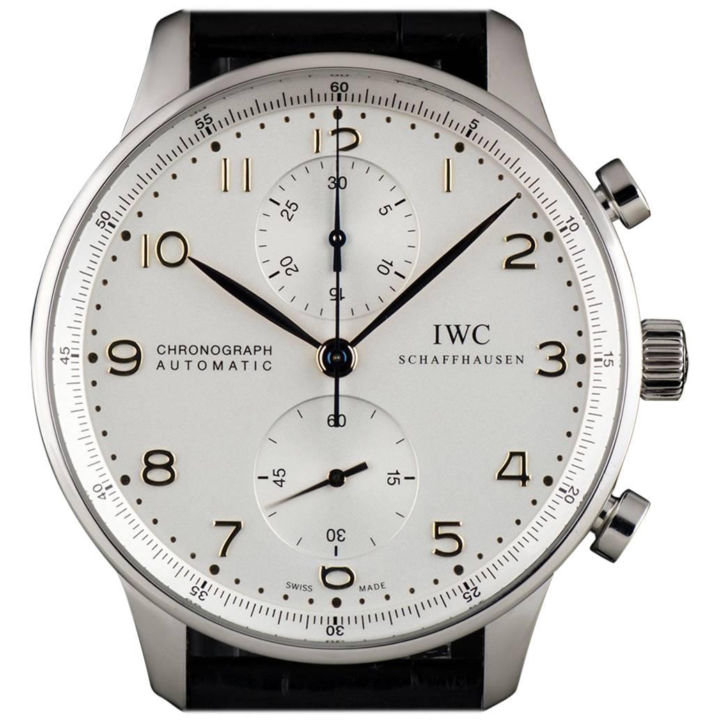IWC Stainless Steel Portuguese Chronograph Automatic Wristwatch Ref IW371445