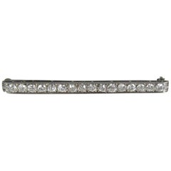 Antique Diamond Platinum Bar Pin Brooch
