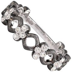 Jude Francis, Open Provence Sterling Silver and Black Rhodium with White Topaz