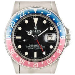 Rolex Stainless Steel GMT-Master Retro Pepsi Bezel Automatic Wristwatch