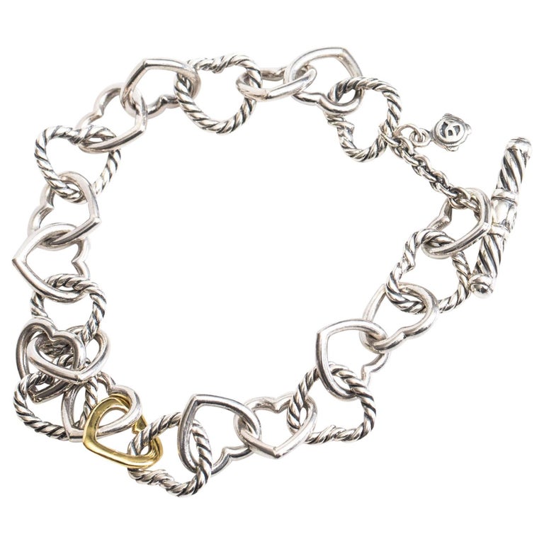 David Yurman Heart Bracelet - 3 For Sale on 1stDibs | david yurman heart  charm bracelet, david yurman heart chain bracelet, david yurman diamond heart  bracelet