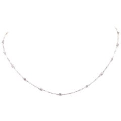 Platinum Diamond Chain Cocker Necklace