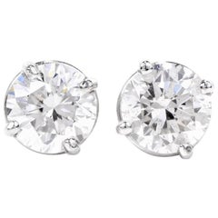 1.75 Carat Total Diamond Platinum Stud Earrings