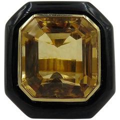 Black Jade, Citrine and Gold Ring Black Jade, Citrine and Gold Ring