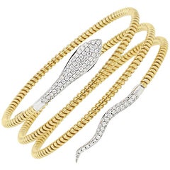 Pave Diamond Snake Wrap Bracelet