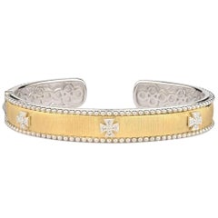 Jude Frances Mixed Metal 18 Karat Yellow Gold Cuff