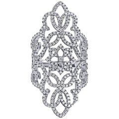 Emilio Jewelry Long Classy Diamond Cocktail Ring
