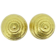 Lalaounis 18 Carat Yellow Gold Mycenaean Bead Ear Clips