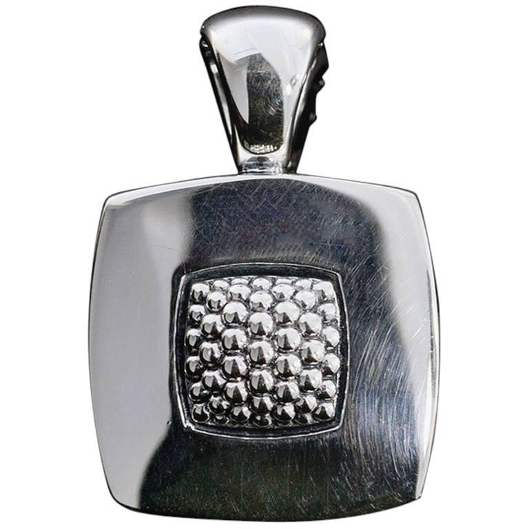 Lagos Imagine Caviar Small Square Sterling Silver Pendant