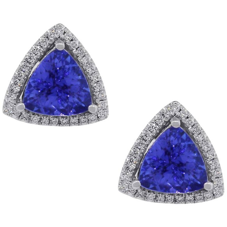 Trillion tanzanite earrings Clearance