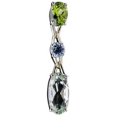 Lorenzo Peridot Topaz and Green Amethyst 18 Karat Yellow Gold Pendant Lorenzo Peridot Topaz and Green Amethyst 18 Karat Yellow Gold Pendant