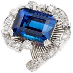 Platinum 12.44 Carat Tanzanite Diamond Cocktail Ring Platinum 12.44 Carat Tanzanite Diamond Cocktail Ring