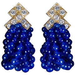 Van Cleef 
Arpels 1970s Earrings in Diamonds, Sodalities and Gold