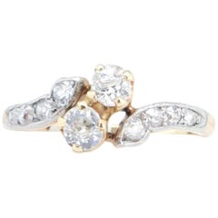 Art Deco Antique Diamond Crossover Engagement Ring