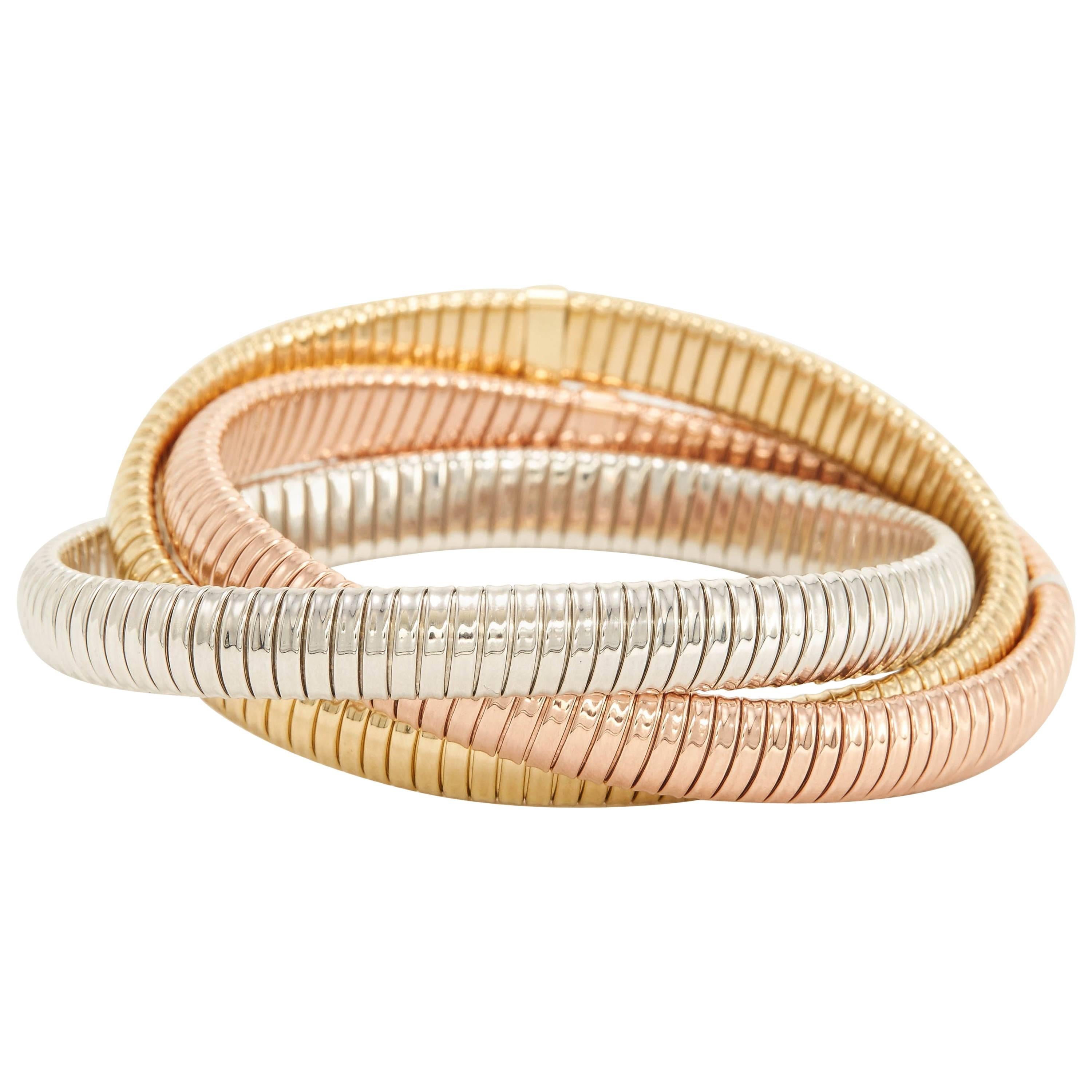 Three-Color Gold Bracelets