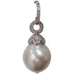 Baroque South Sea Pearl and Diamond Pendant
