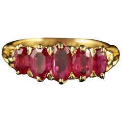 Antique Victorian Natural Burmese Ruby Ring 18 Carat Gold, circa 1900 Certified