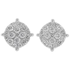 Diamond Cluster Stud Earrings