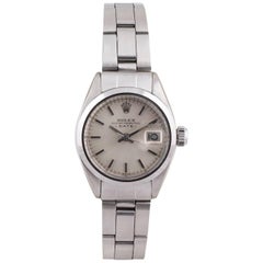 Vintage Rolex Ladies Stainless Steel Date Oyster Perpetual self-winding Wristwatch