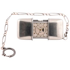 Vintage Movado stainless Steel Calendermeto Purse Wristwatch