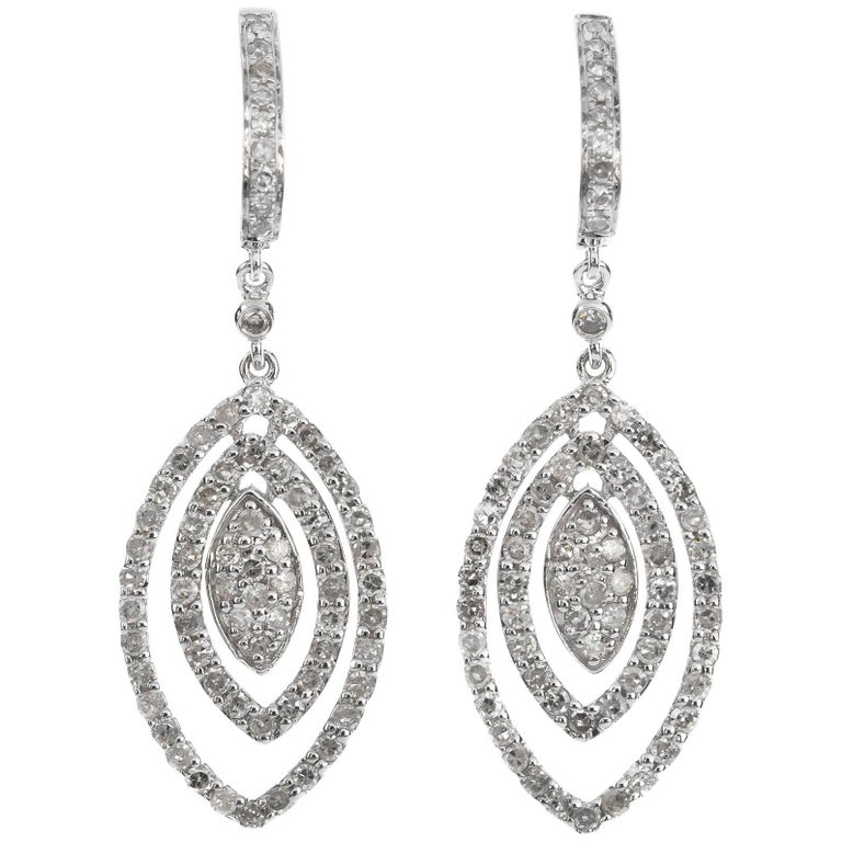 Diamond Drop Earrings For Sale at 1stdibs