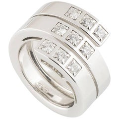 Cartier White Gold Diamond Spiral Ring