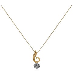 Rose Gold Spiral with Brilliant Cut 0.26 ct Diamonds Necklace