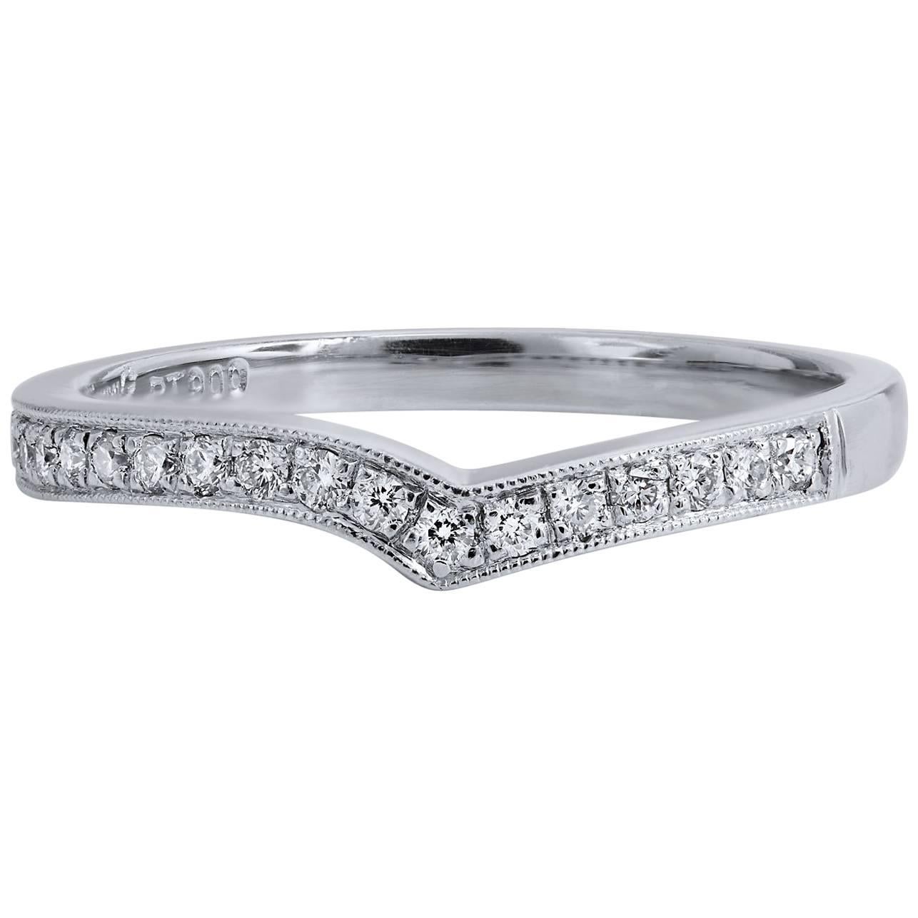 0.16 Carat Pave Diamond Free-Form Band Ring For Sale