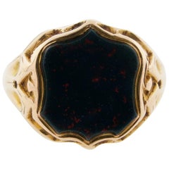 Antique Victorian Shield Shape Bloodstone Ring