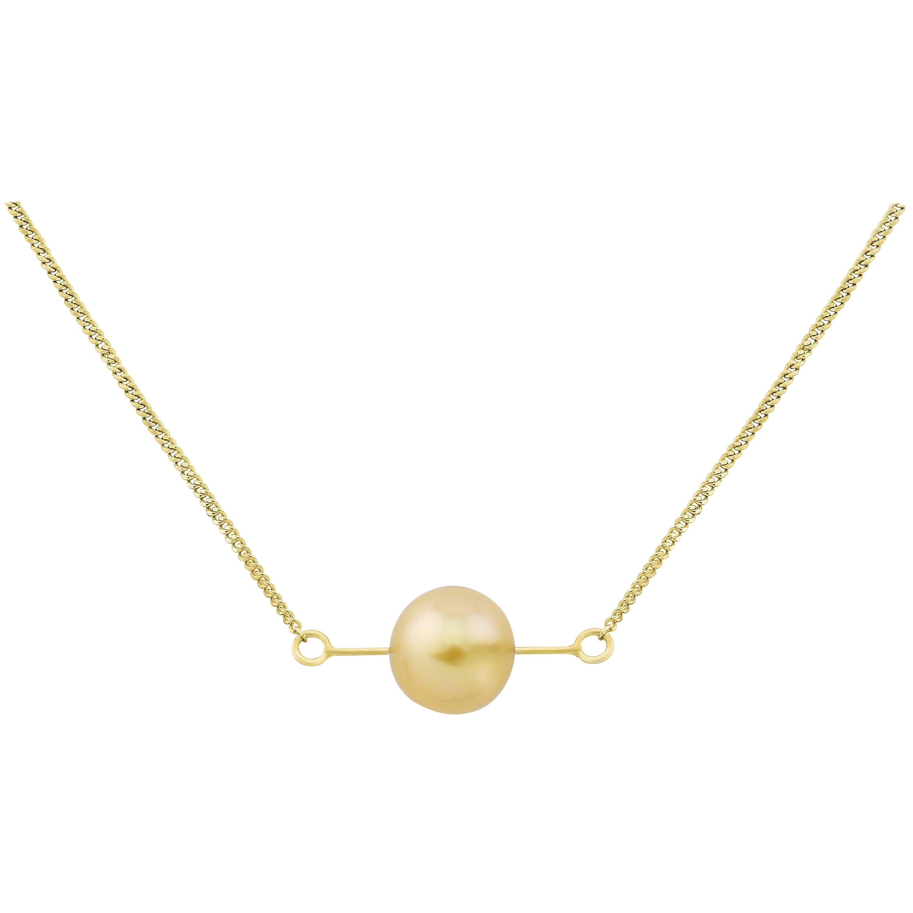 Liv Luttrell Golden South Sea Pearl Kinetic Pendant Necklace For Sale