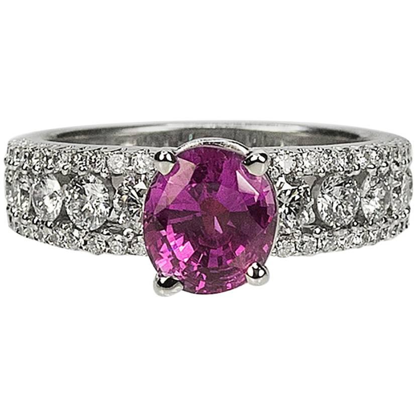 Burma Pink Sapphire Ring For Sale