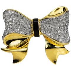 18 Karat Diamond Bow Pendant / Slide
