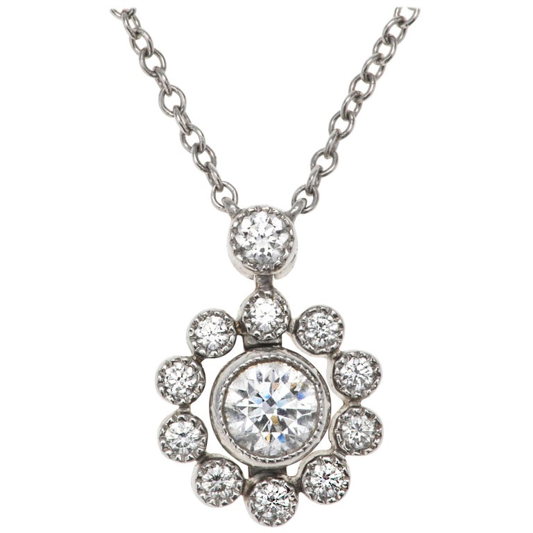 Tiffany and Co. Platinum Diamond Necklace For Sale at 1stDibs tiffany