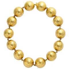 Große Goldkugel-Halskette von Gucci mit Alligator-Finish