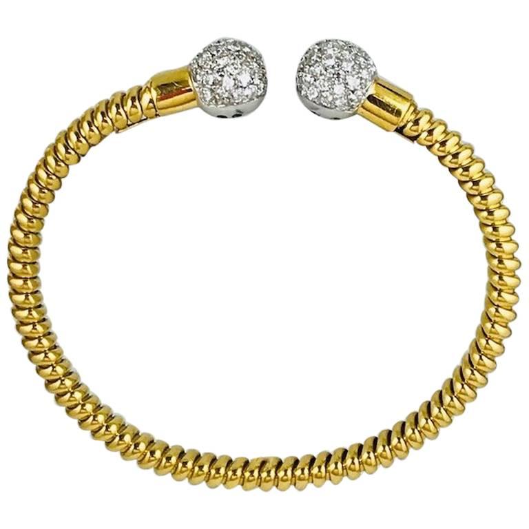 Carlo Weingrill White Gold Round Diamond Bangle Bracelet For Sale