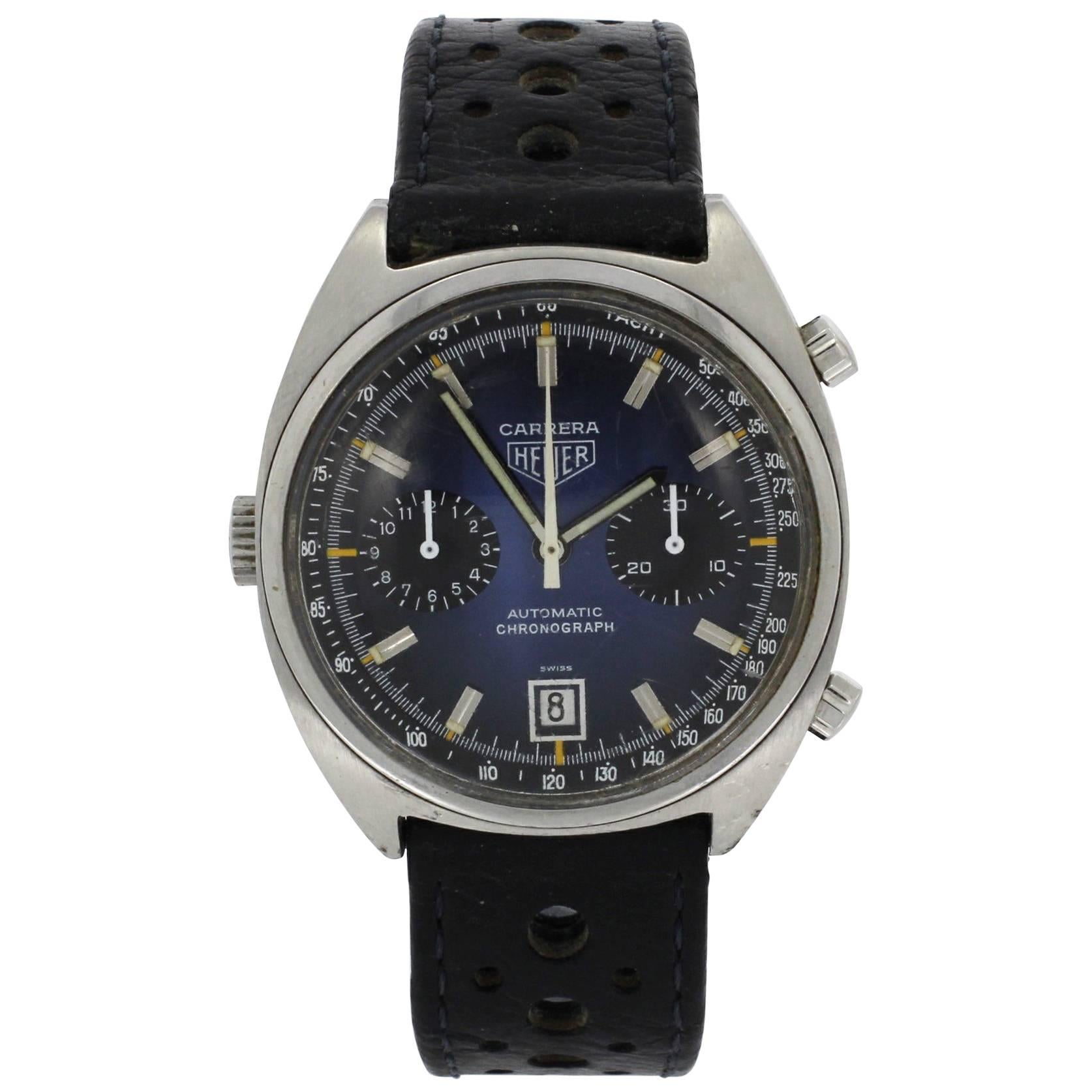 Heuer Carrera Stainless Steel Chronograph Wristwatch Ref 110.253 For Sale