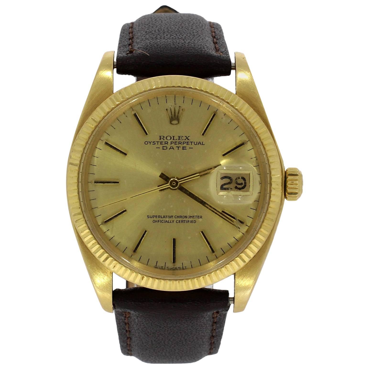 Rolex Yellow Gold Date Calibre 1570 Wristwatch Ref 1503, 1977 For Sale ...