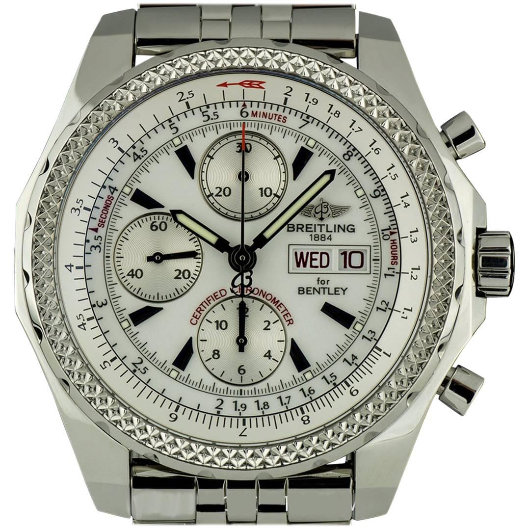 Breitling Steel White Dial Special Edition Bentley GT A13362 Automatic Watch