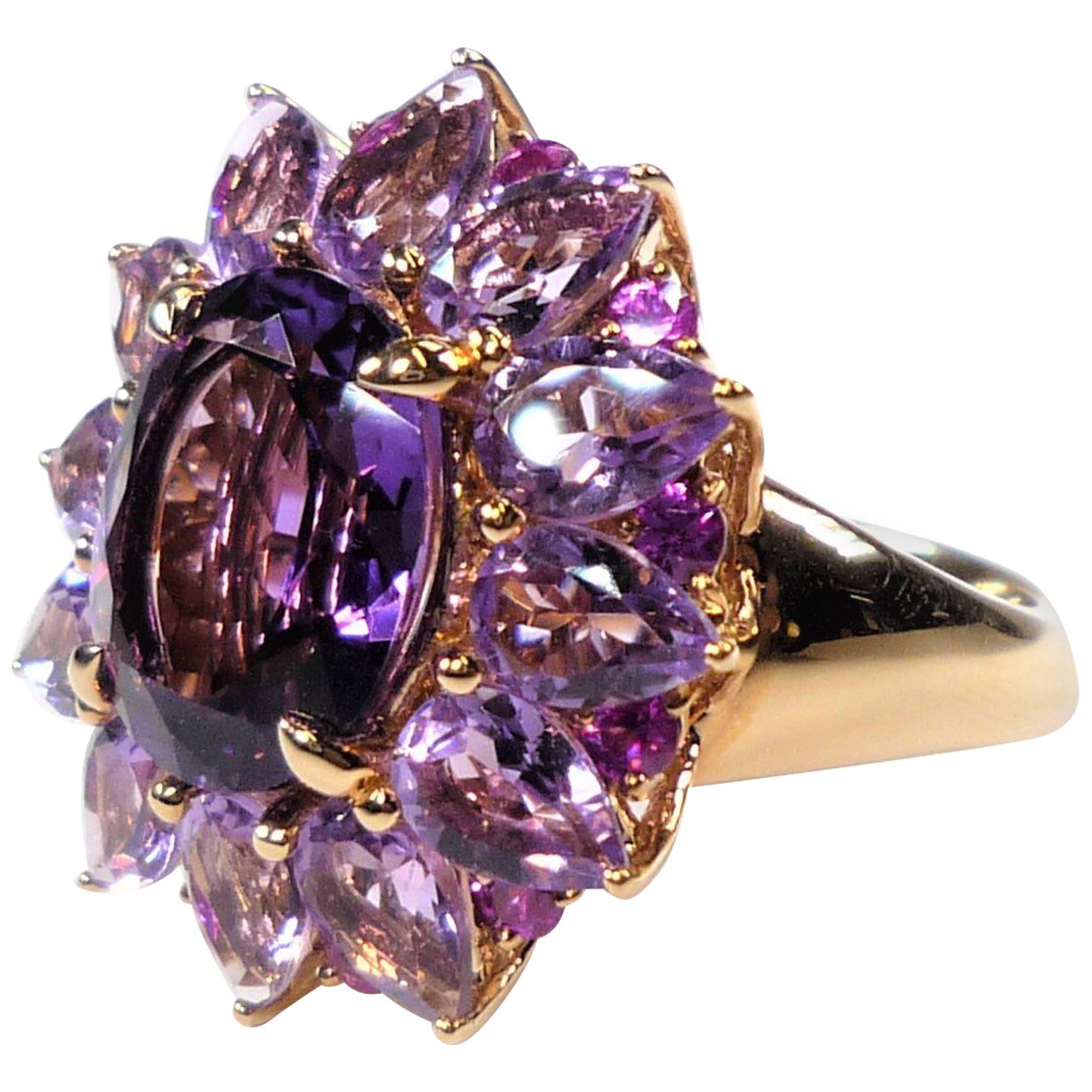 Amethyst and Sapphire Cocktail Ring