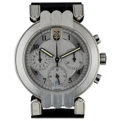 Vintage Harry Winston Platinum Silver Dial Premier Chronograph Gent Automatic Wristwatch