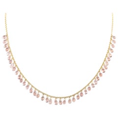 Julius Cohen Pink Sapphire Briolette Fringe Necklace